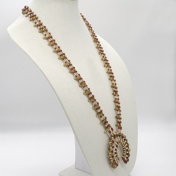 Necklace made out of Safety Pins and Seed Beads. - Picture 2 of 2